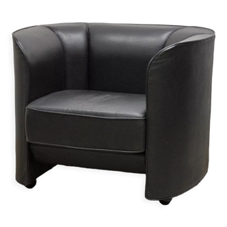 Arfa convertible armchair in black leather