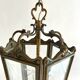 Old suspension lamp in brass and glass 3 burners