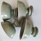 Set of 4 handmade ceramic bowls – celadon glaze & raku style