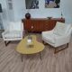 Sled armchair, teak, white leather, Kill International edition