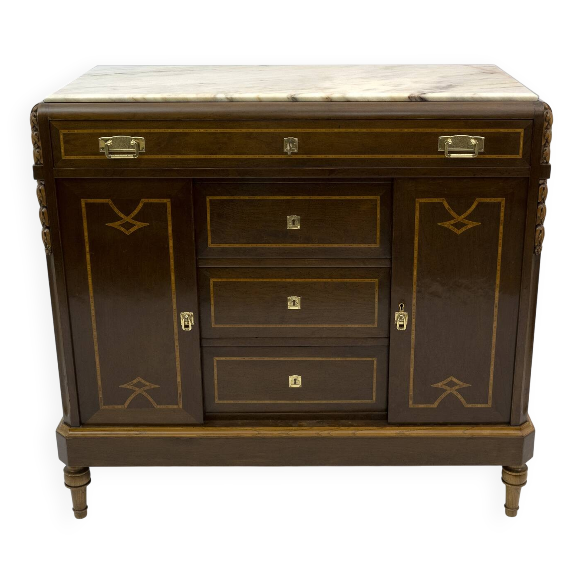 Liberty Italian Thuja Briar and Pink Portugal Marble Dresser, 20s