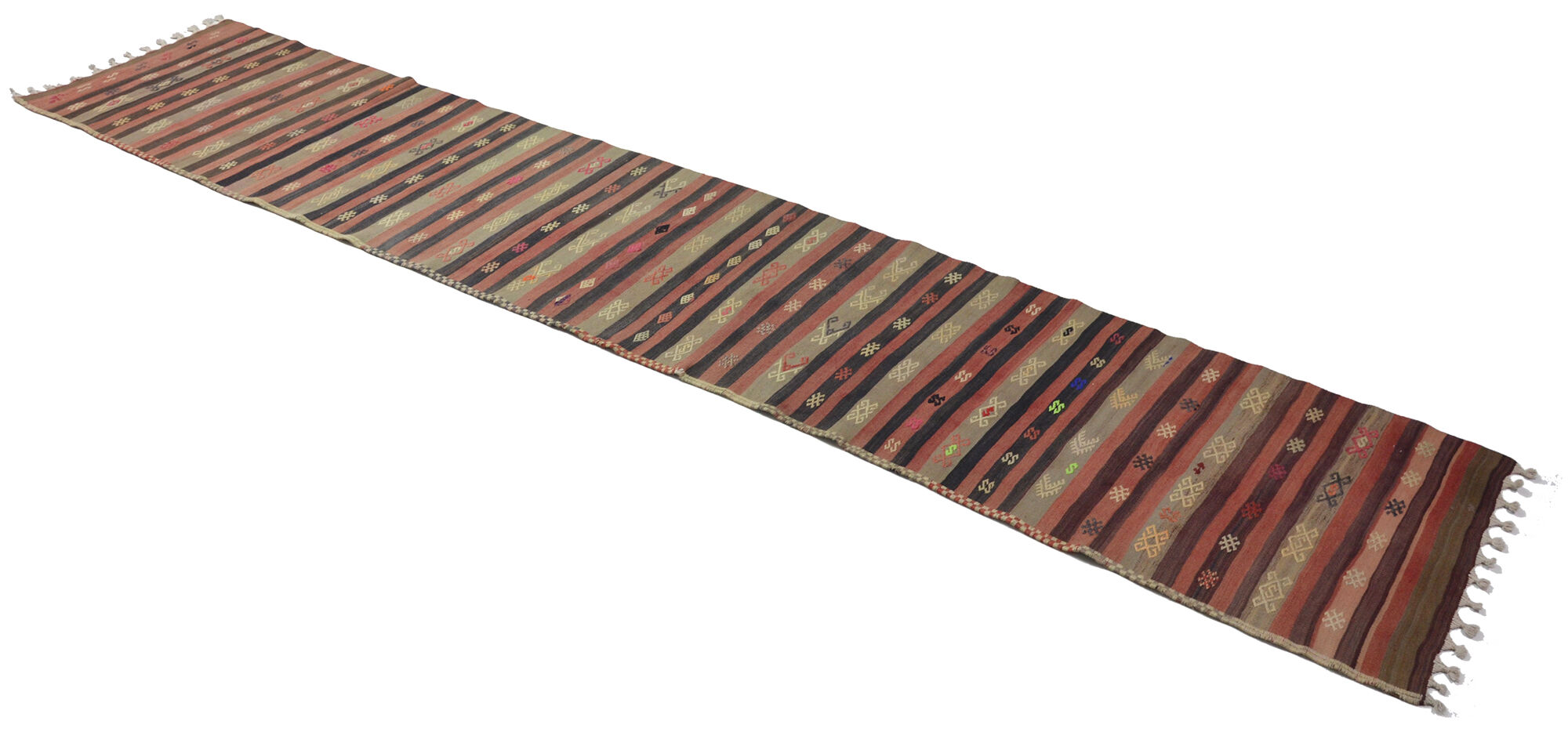 Anatolian handmade kilim rug 416 cm x 80 cm