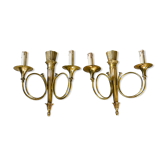 Paire d’appliques en bronze doré
