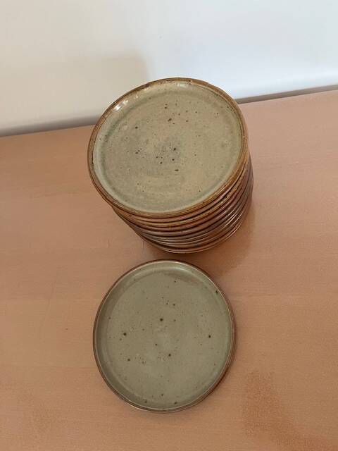 Set of 12 stoneware dinner plates