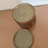 Lot de 12 assiettes plates en grès