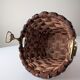 David Marshall brutalist splint wood and cast brass basket, 1970s