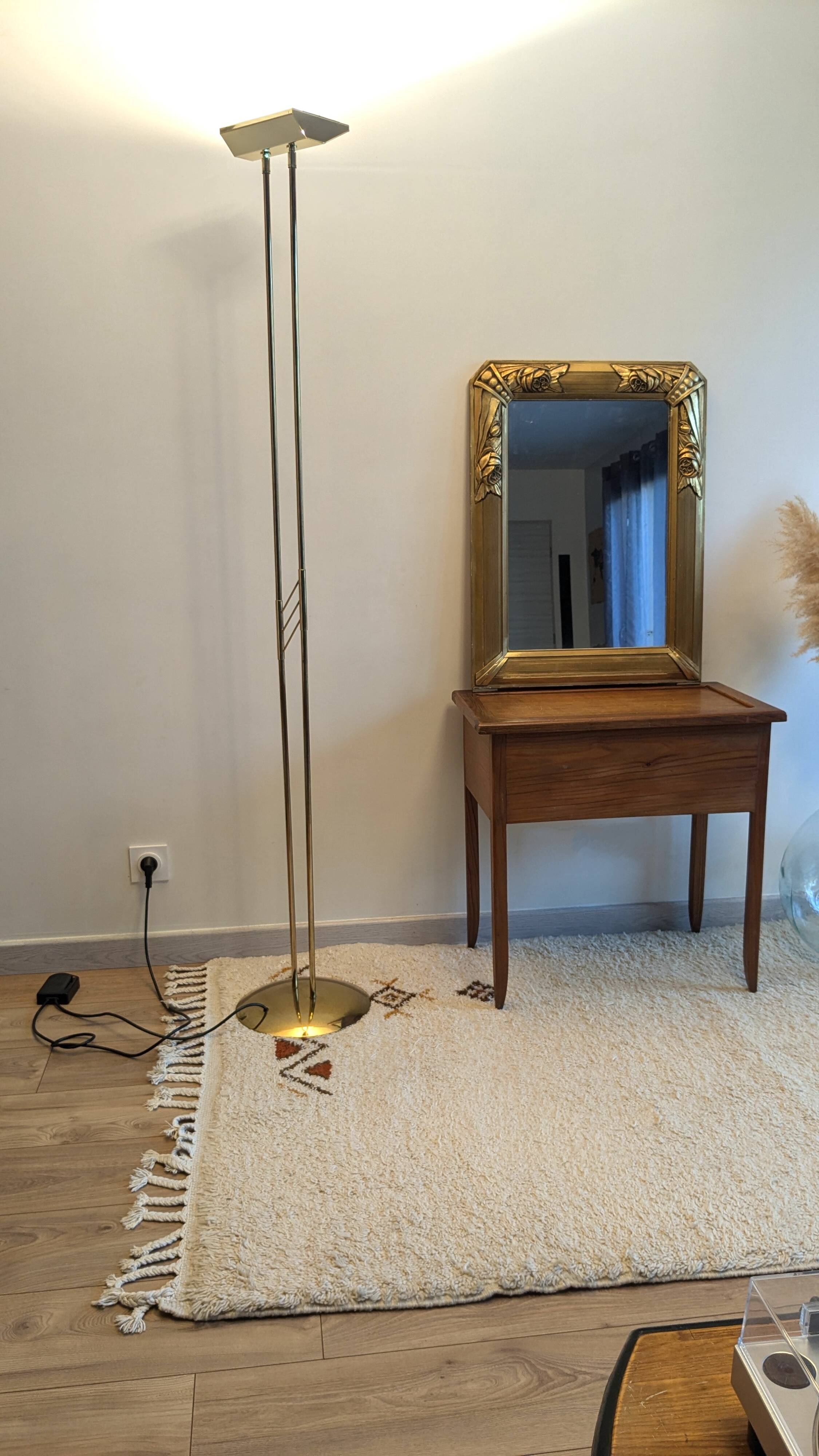 Gold Art Deco Mirror 74 X 55 cm