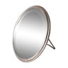 Miroir rond biseauté réglable dans cadre métallique pour table ou mur