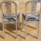 Set of 2 chic chairs with top fabrics patterned wooden leaf quality
