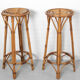 Set of 2 Vintage Bar Stool in Rattan and Bamboo, 1960s