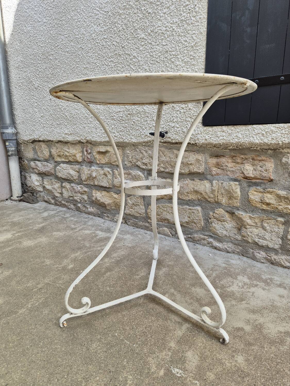 19th century wrought iron garden bistro pedestal table