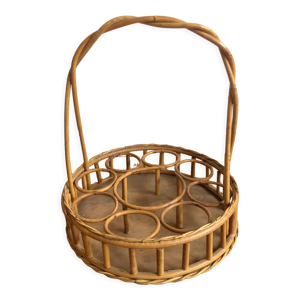 Porte bouteilles vintages en osier
