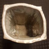 Rectangular gray ceramic vase