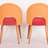Four czechoslovak midcentury chairs, with new upholstery and original fabric