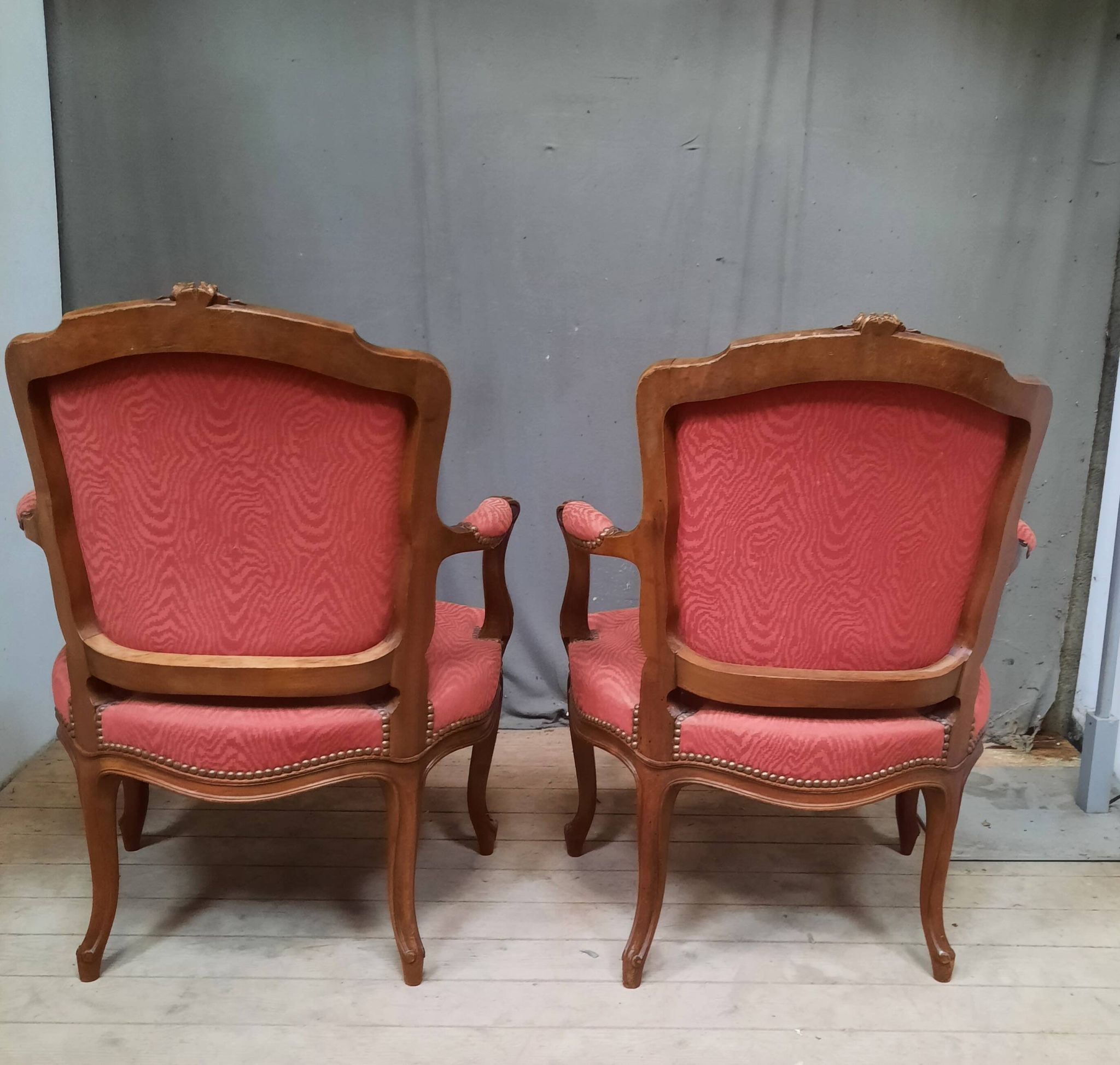 Pair of Louis XV style armchairs