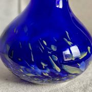 La Rochère vintage speckled blue glass vase 1970-80