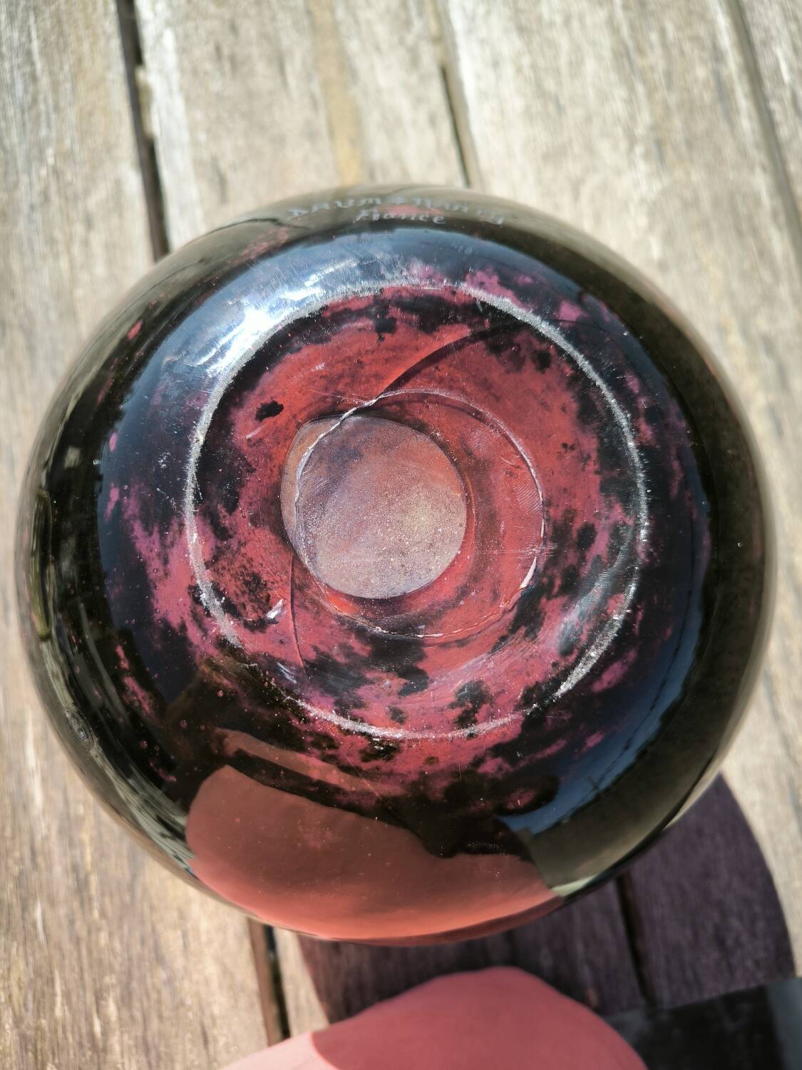 Glass paste vase with gold inclusion Daum 1930