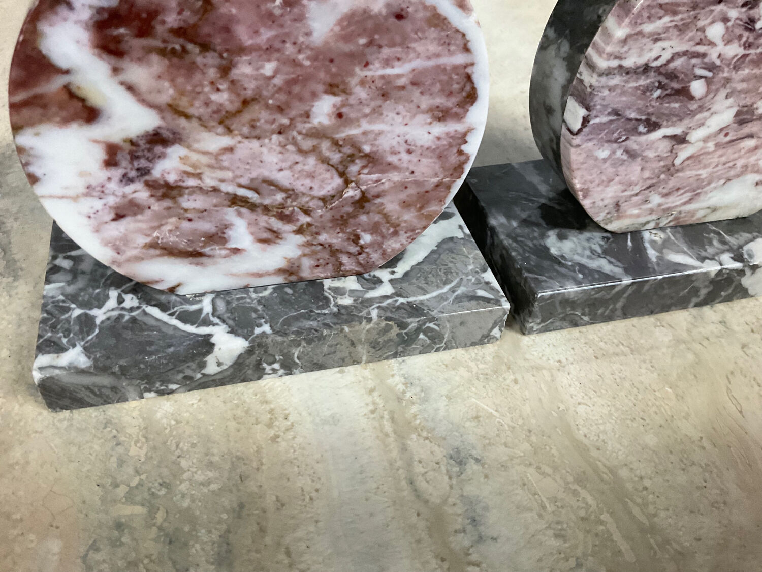 Pair of Art Deco marble bookends