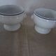 4 Large bowls salad bowls + 2 cups PILLIVUYT blue decoration boat G. CAOUDAL