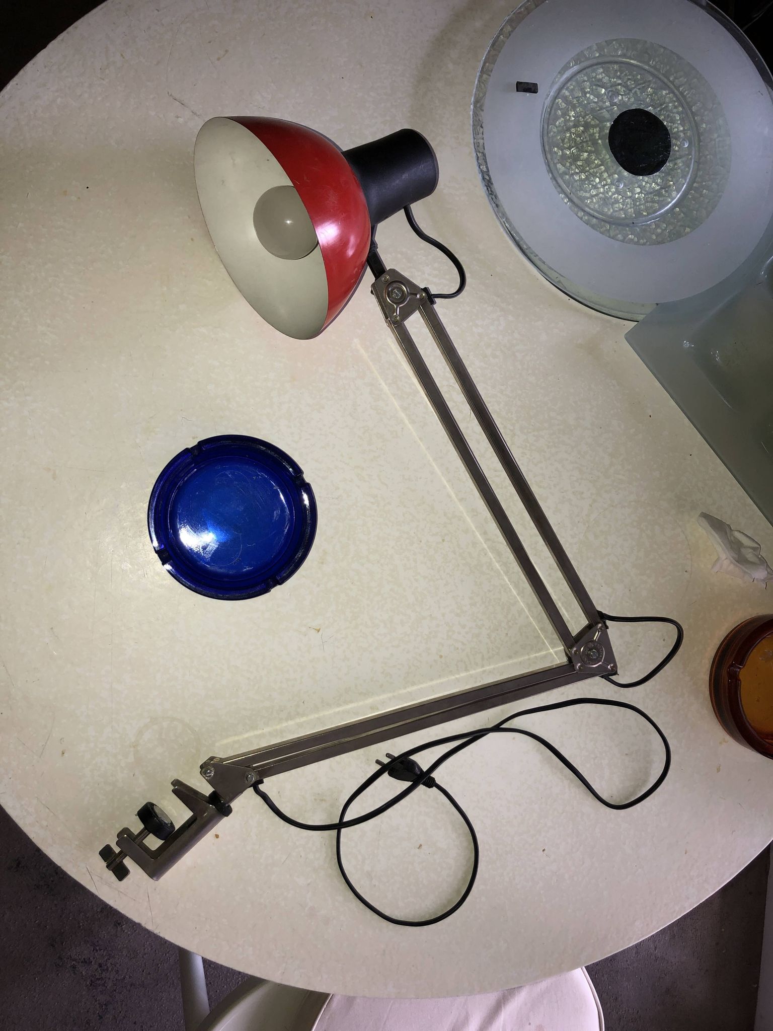 Lampe d'architecte rouge   patented  finlande