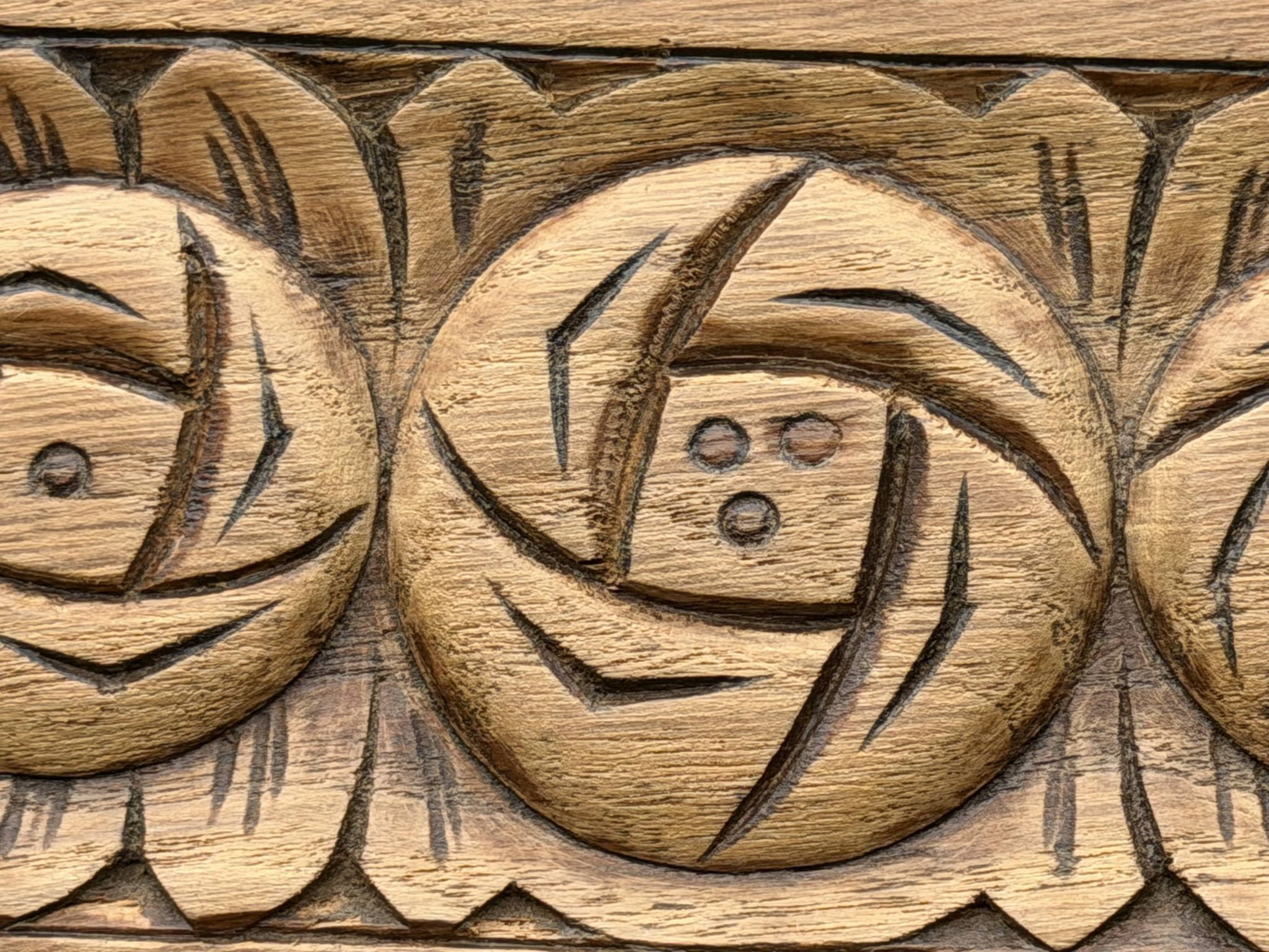 Parisian wardrobe with bevelled glass, blonde oak, Art Deco 1930.