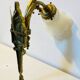 St Louis XVI wall light in solid gilded bronze + fluted glass shade