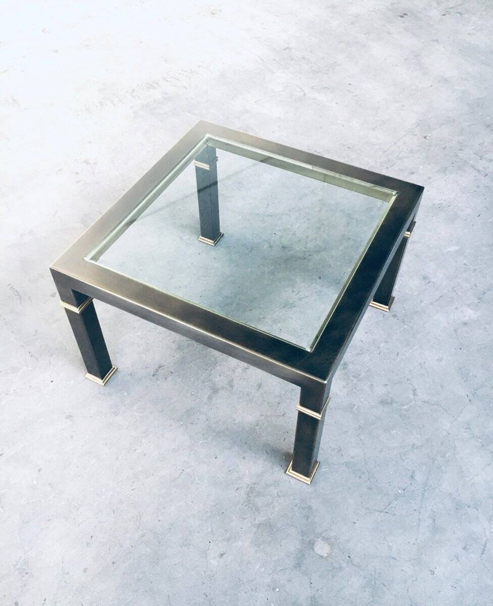 Vintage Postmodern Brushed Metal Coffee Table from Belgo Chrom / Dewulf Selection, 1980s