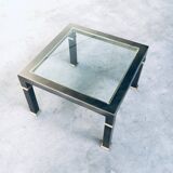 Vintage Postmodern Brushed Metal Coffee Table from Belgo Chrom / Dewulf Selection, 1980s