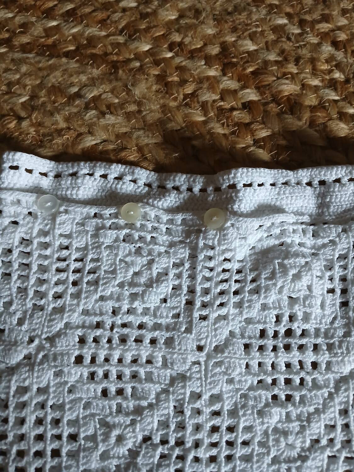 Handmade crochet antique pillowcase
