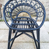 black bamboo armchair, pan tail