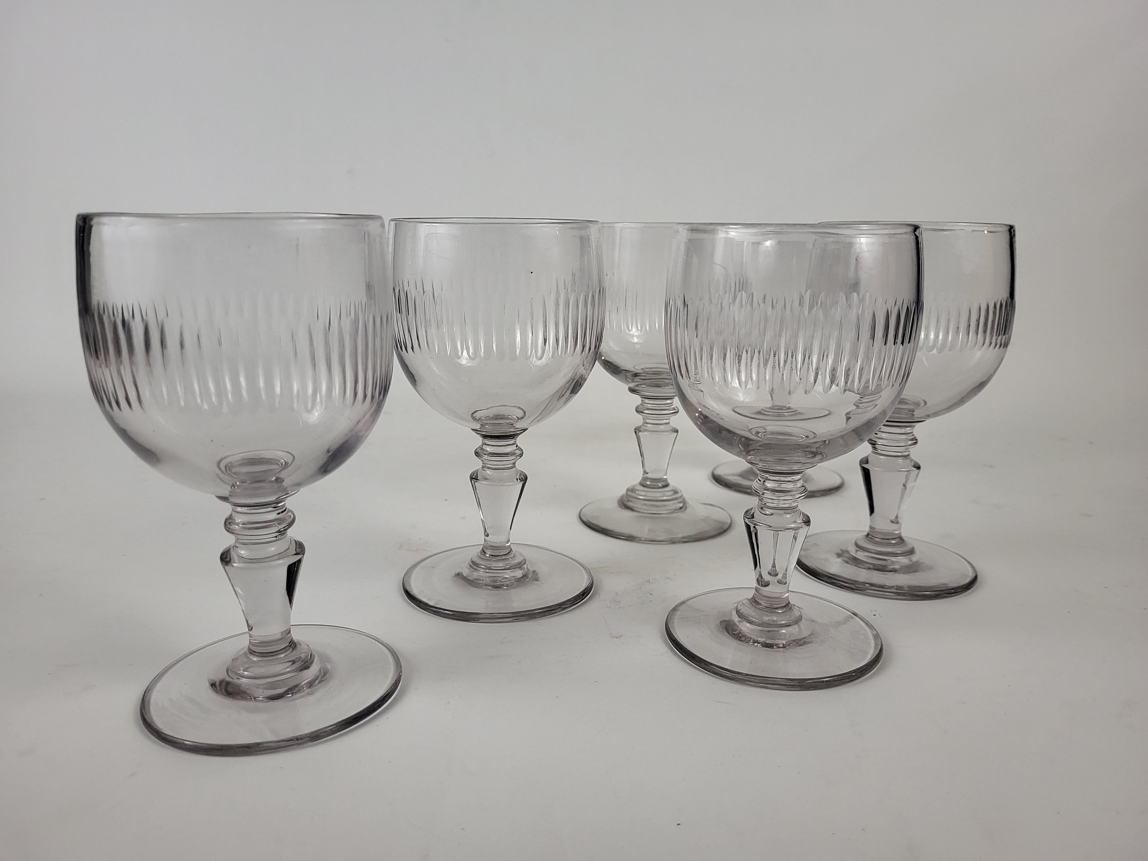 6 water glasses Cristallerie de Portieux XIXeme