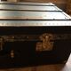 Old wooden brass leather trunk
