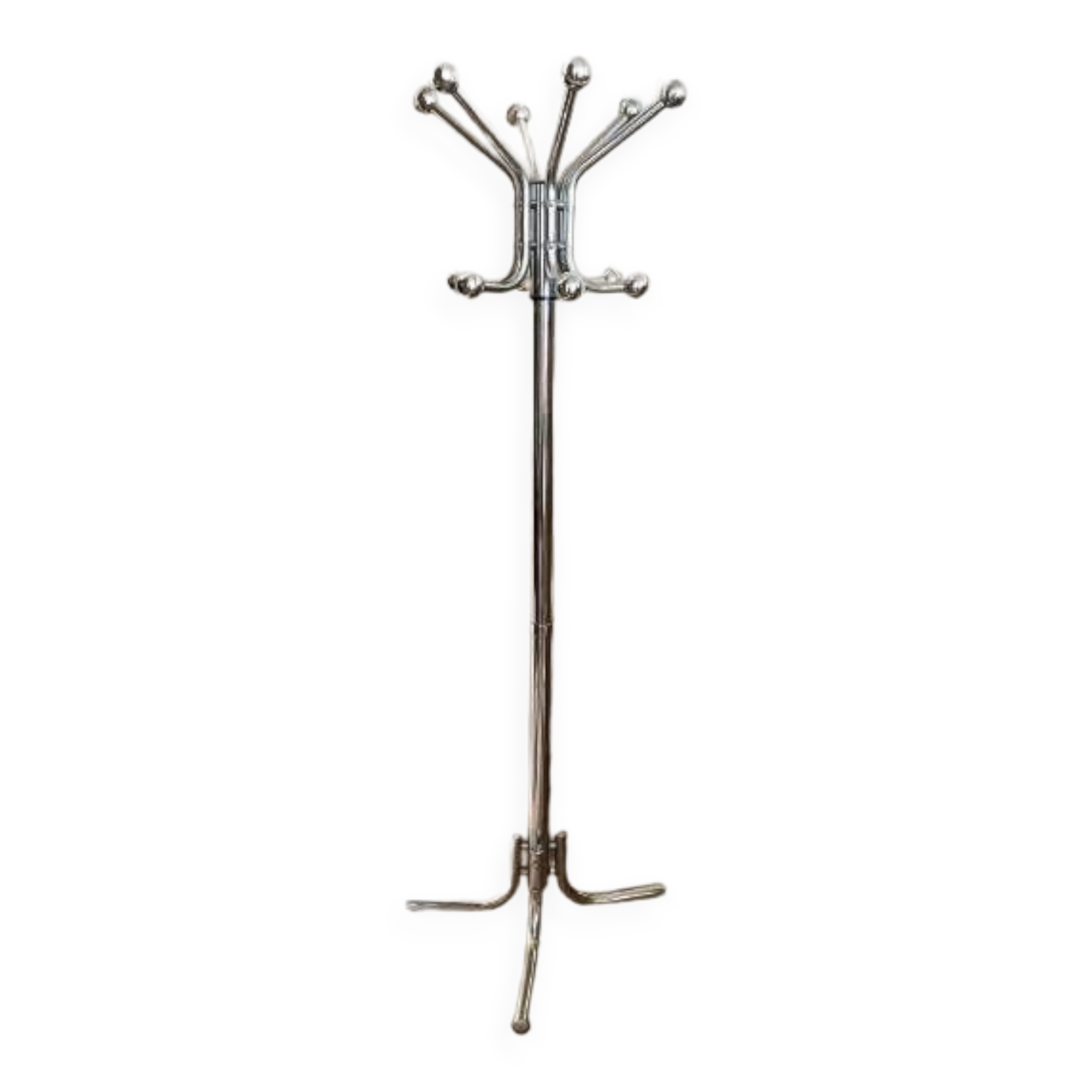 Vintage tubular chrome coat rack, 1970s