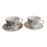 2 tea or coffee cups with saucers Churchill Staffordshire