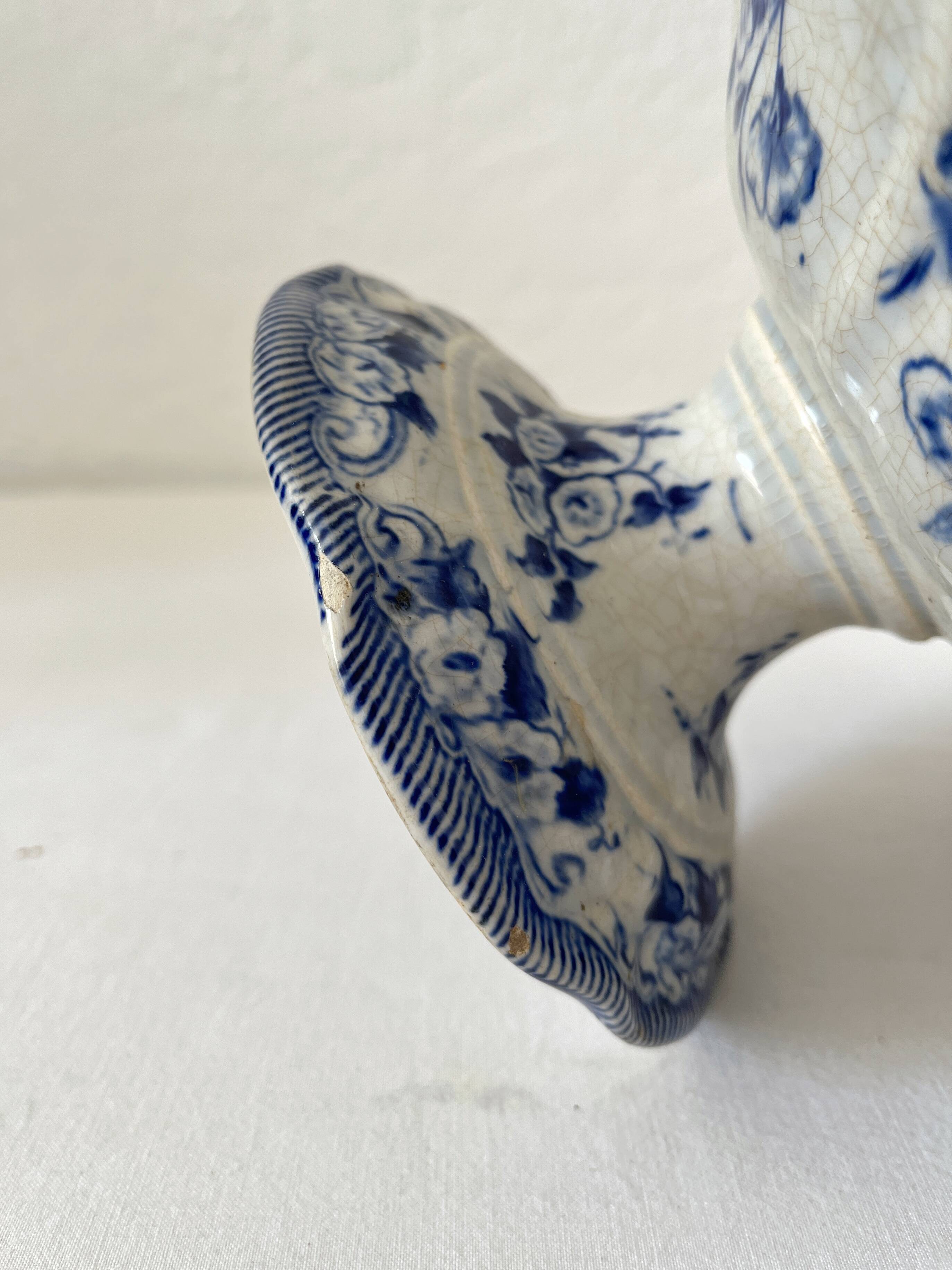 Flora ironstone fruit bowl, Creil and Montereau, late 19th century