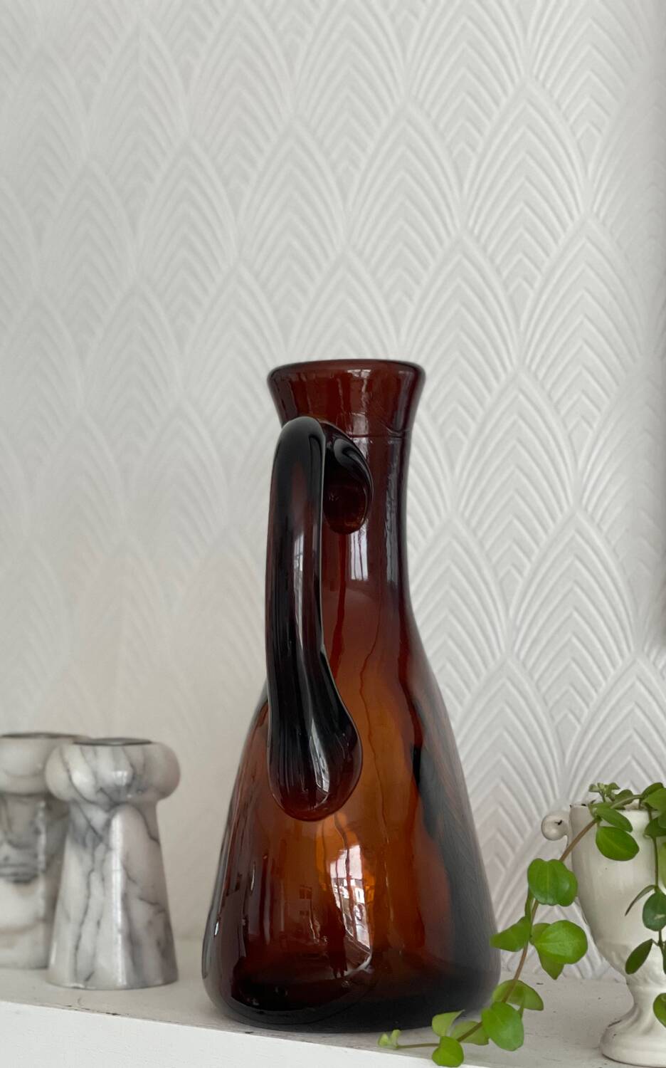 Amber Glass Pitcher