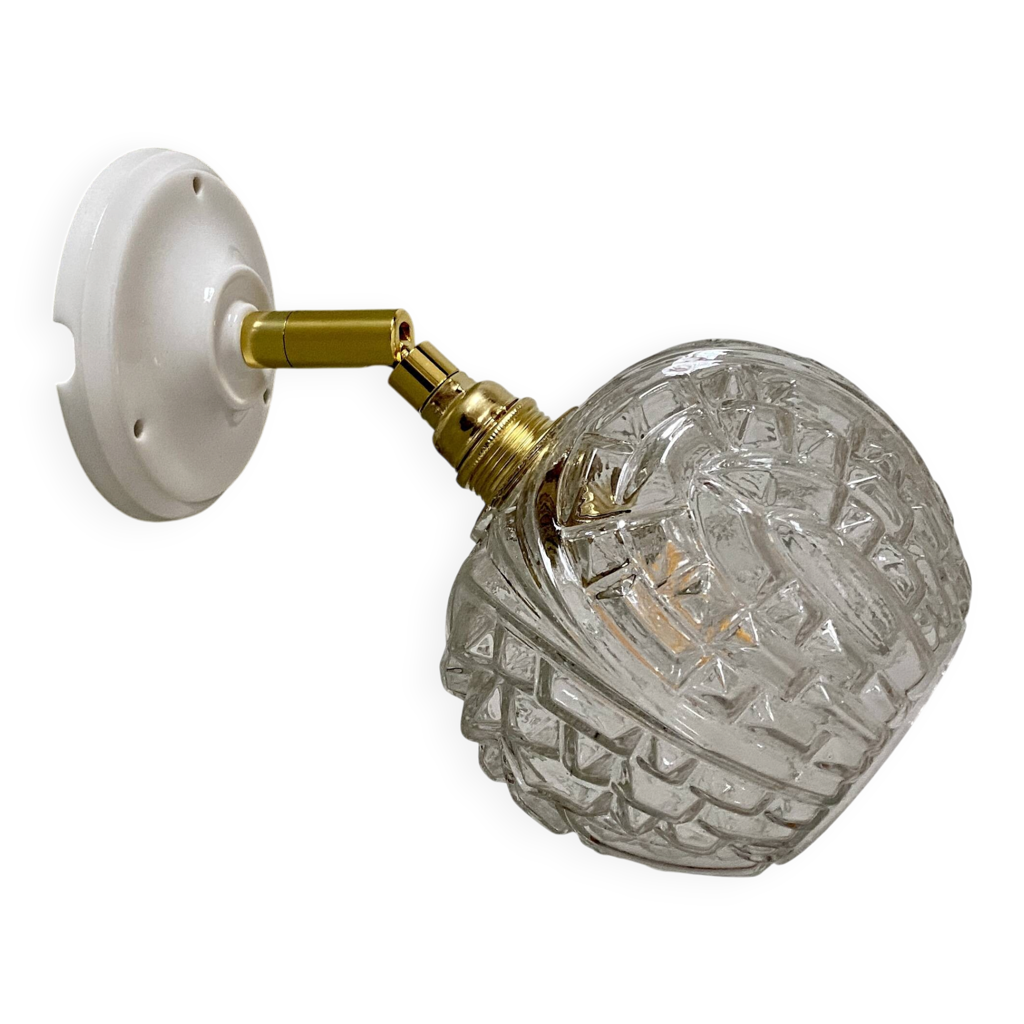 Vintage moulded glass globe wall light