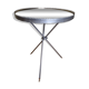 Guéridon vintage tripode en métal et verre, piètement en laiton, années 50-60