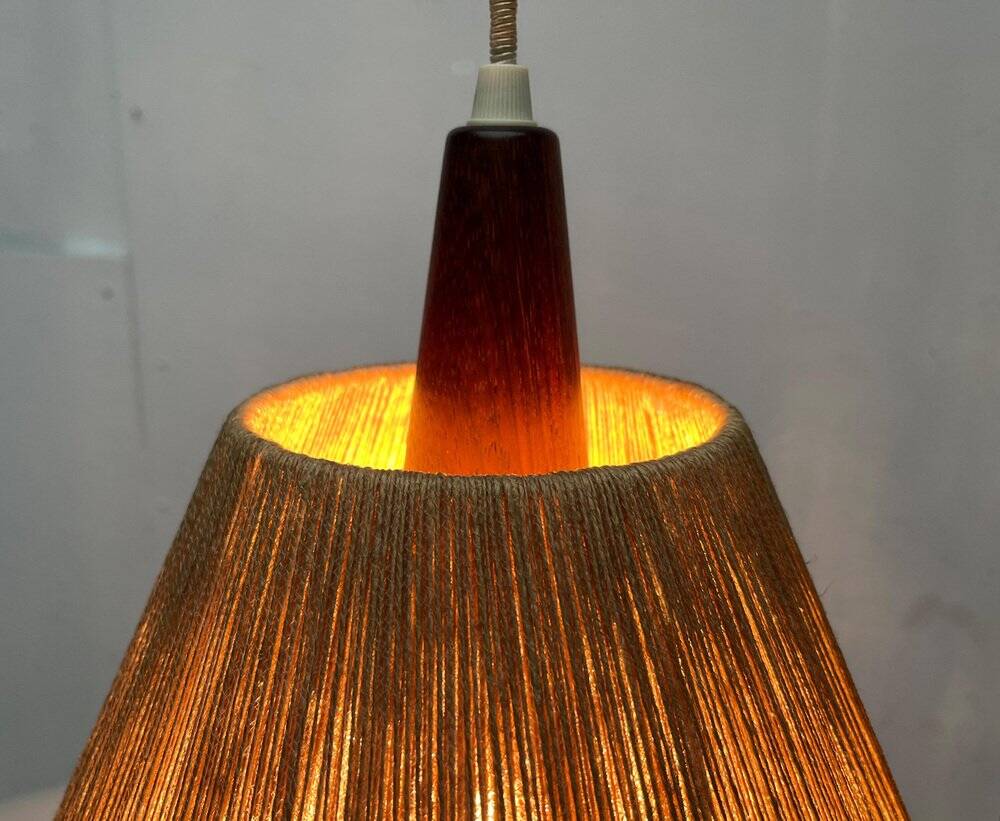 Teak pendant lamp Type 324 from the mid-century by Temde, 1960s.