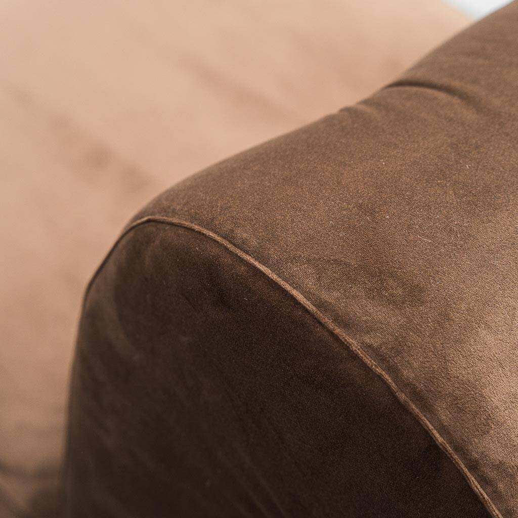 Pair of brown velvet armchairs from the 1970s vintage modernism