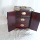 Mother-of-pearl wood jewelry box & chinoiserie brass
