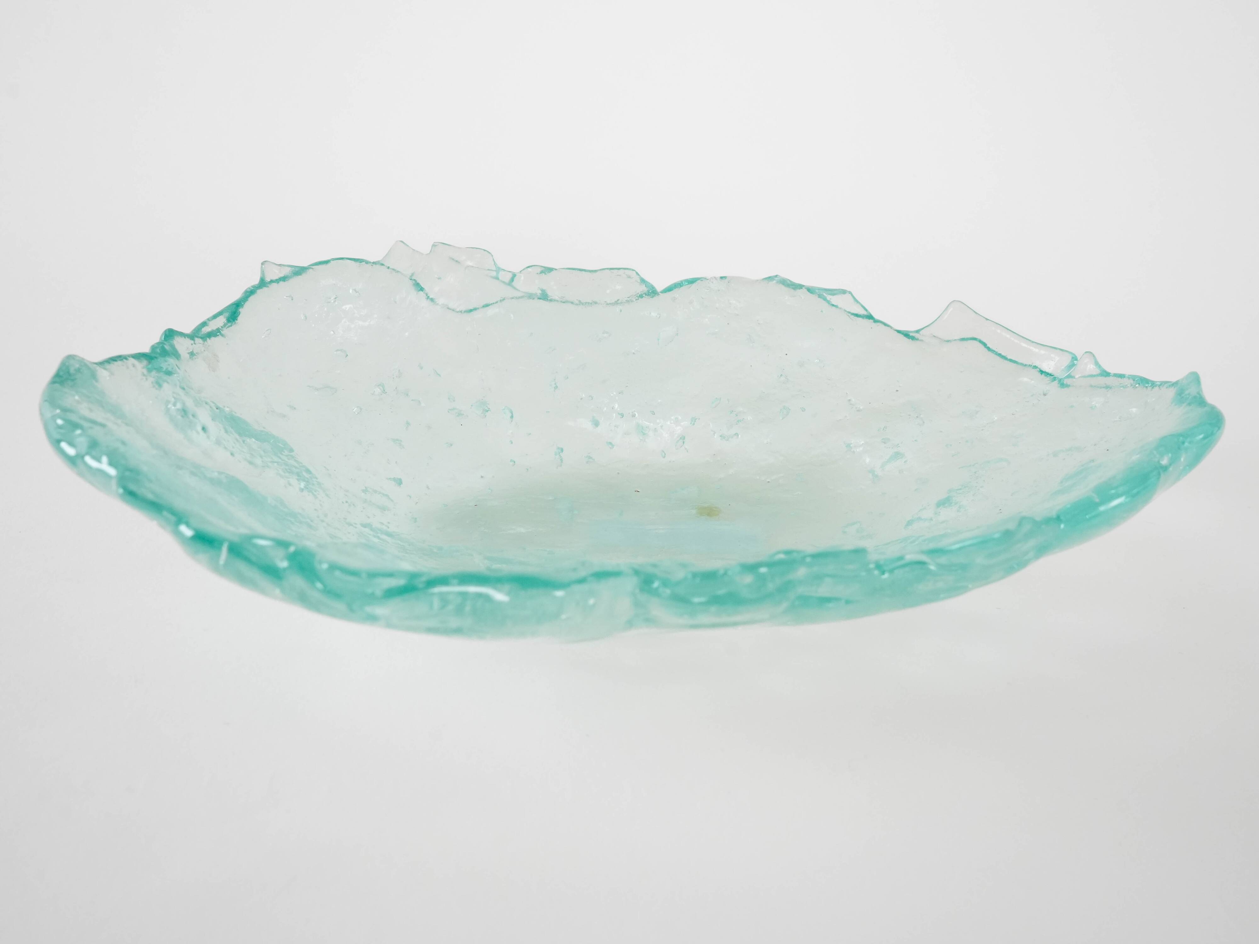 Glass platter, Danish design, 1970s, manufactured in Denmark
