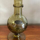 Carafe, candle holder in Biot glass