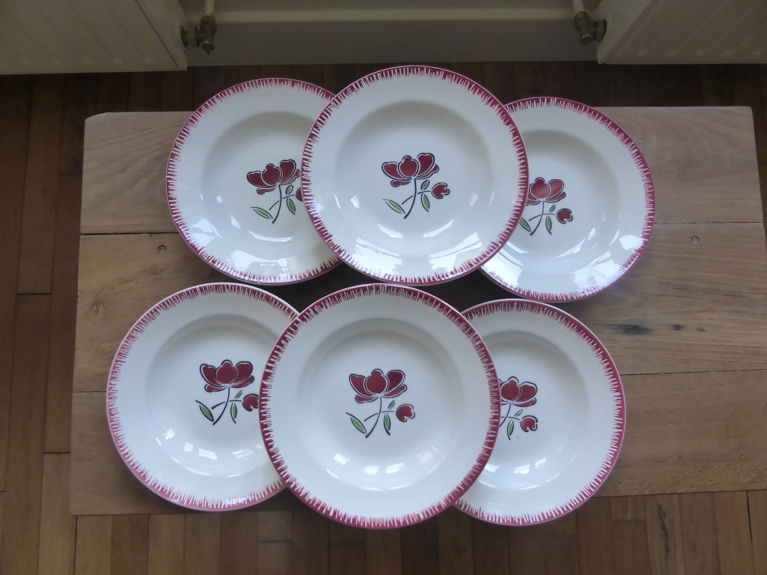 6 Badonviller soup plates 200851