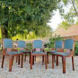 Set of six art deco mahogany chairs