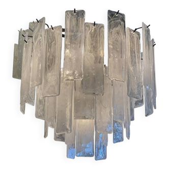 Contemporary Strips “Listelli Alabastro” Murano Glass Chandelier