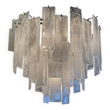 Lustre contemporain en verre de Murano « Listelli Alabastro ».
