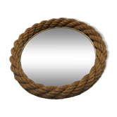 Miroir rond corde vintage diamètre 34cm