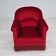 Fauteuil années 1950 design danois velours cerise