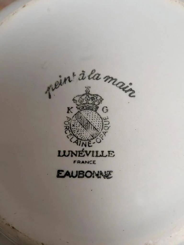 Antique soup tureen KG Lunéville Eaubonne hand-painted